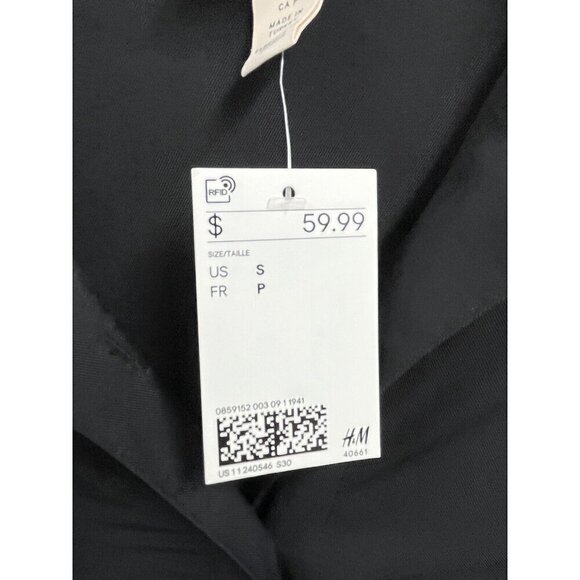 H&M Black Long Sleeve Maxi Dress Ruffles Viscose Sz Small NWT - Picture 6 of 8